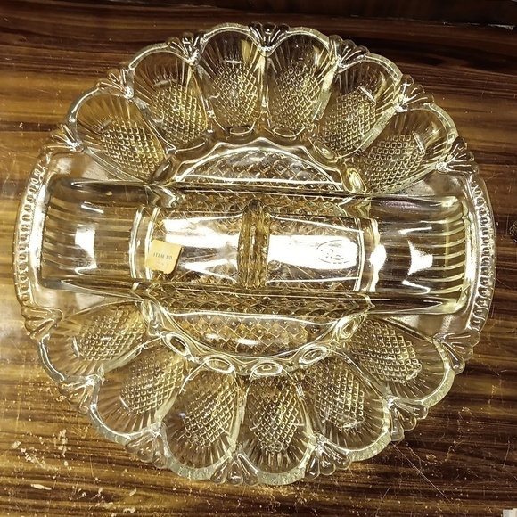 L.E.Smith crystal deviled eggs 🥚 tray - Picture 1 of 4